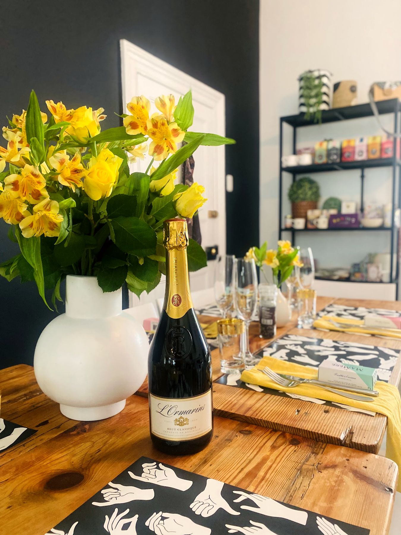 Bubbly and flowers